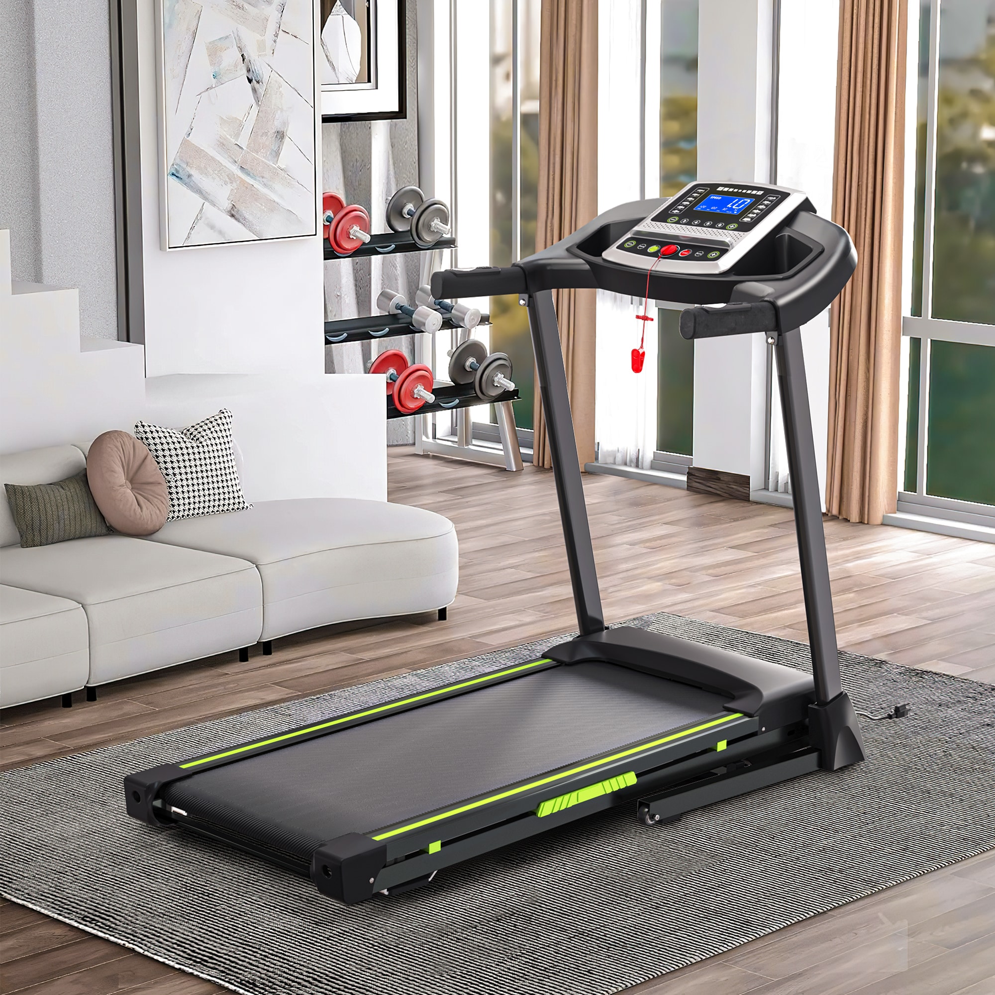 Folding Treadmill For Home With Quiet Motor And App Control_voghion.com